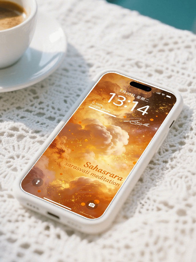 美音天能量壁紙 "星河啟運,活躍頂輪" 財運&脈輪系列 高清 限量发行 Sarasvati Energy Wallpaper "Galaxy Awakens Fortune, Activate Crown Chakra" Wealth&Chakra series HD Limited edition