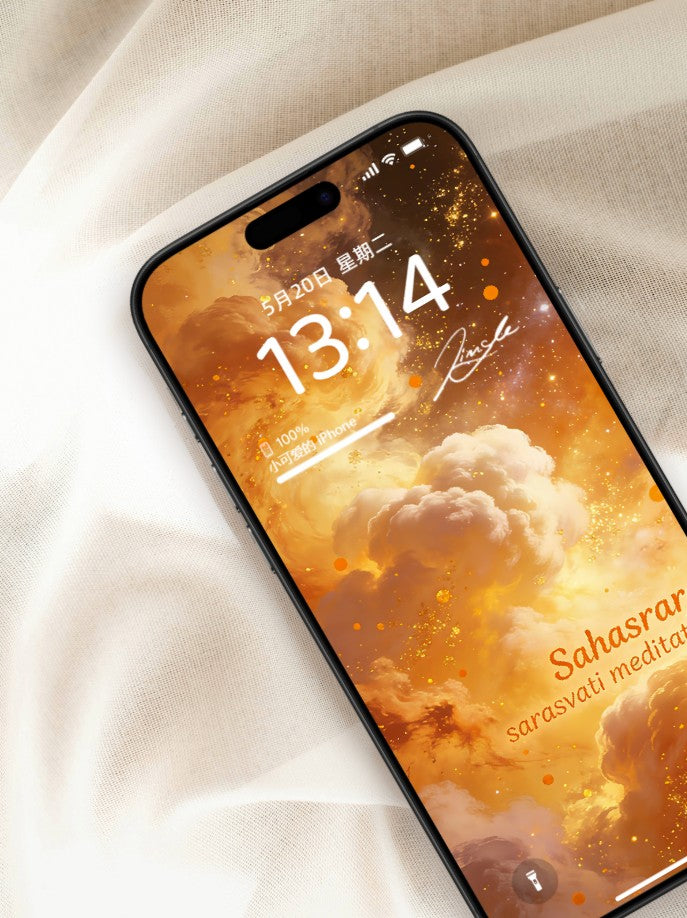 美音天能量壁紙 "星河啟運,活躍頂輪" 財運&脈輪系列 高清 限量发行 Sarasvati Energy Wallpaper "Galaxy Awakens Fortune, Activate Crown Chakra" Wealth&Chakra series HD Limited edition