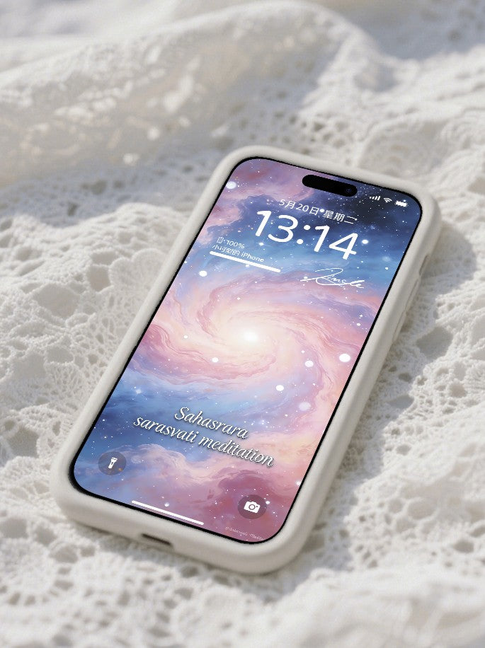 美音天能量壁紙 "天輪結緣,鞏固頂輪" 戀愛運&脈輪系列 高清 限量发行 Sarasvati Energy Wallpaper "Sky Wheel Bonds Love, Consolidate Crown Chakra" Love&Chakra series HD Limited edition