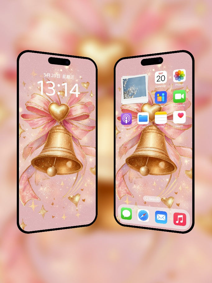 美音天能量壁紙 "金鈴緋願" 好運&戀愛運系列 高清 限量发行 Sarasvati Energy Wallpaper "Golden Bell Rosy Desire" Lucky&Love series HD Limited edition