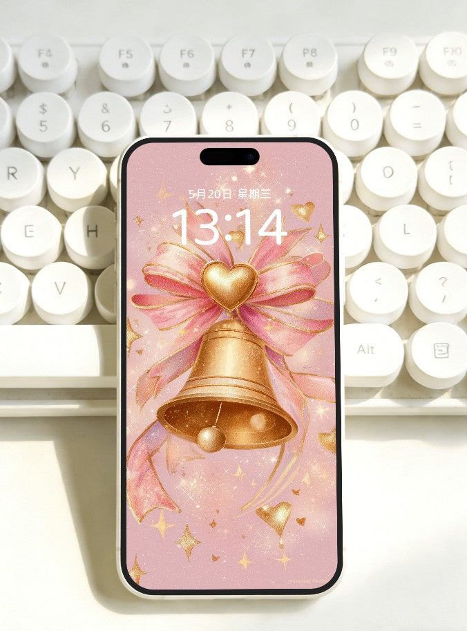 美音天能量壁紙 "金鈴緋願" 好運&戀愛運系列 高清 限量发行 Sarasvati Energy Wallpaper "Golden Bell Rosy Desire" Lucky&Love series HD Limited edition