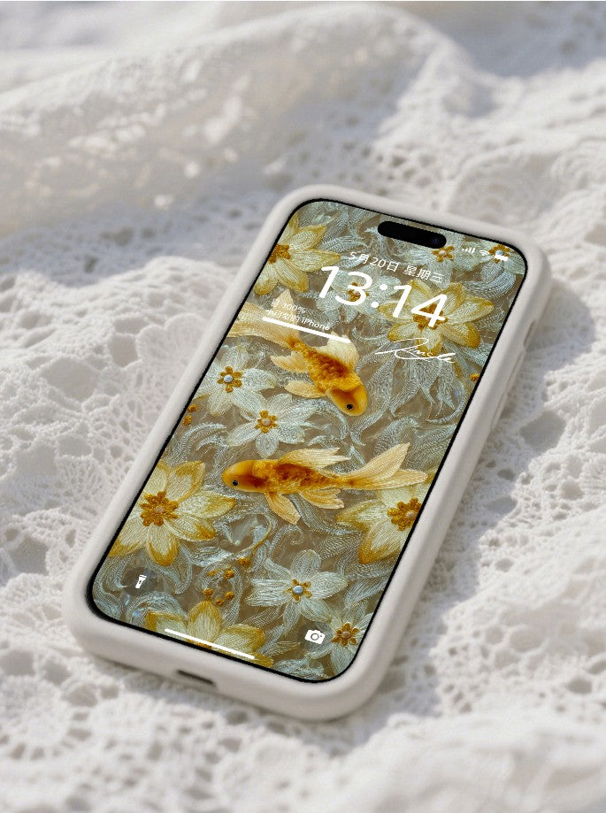 美音天能量壁紙 "鲤华金岁" 財運系列 高清 限量发行 Sarasvati Energy Wallpaper "Carp's Splendor Golden Year" Wealth series HD Limited edition