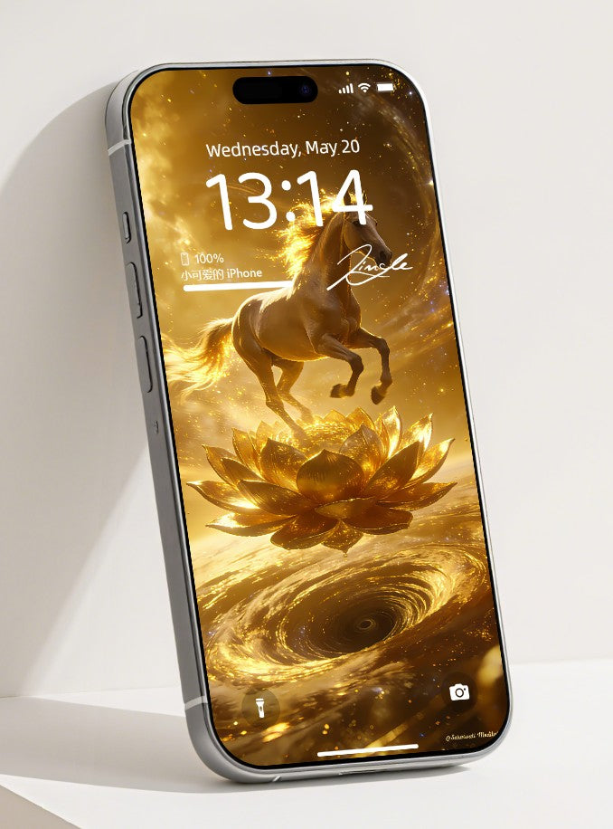 美音天能量壁紙 "馬年限定,天駿蓮華" 財運系列 高清 限量发行 Sarasvati Energy Wallpaper "Horse Year Edition, Celestial Horse Lotus Blossom" Wealth series HD Limited edition