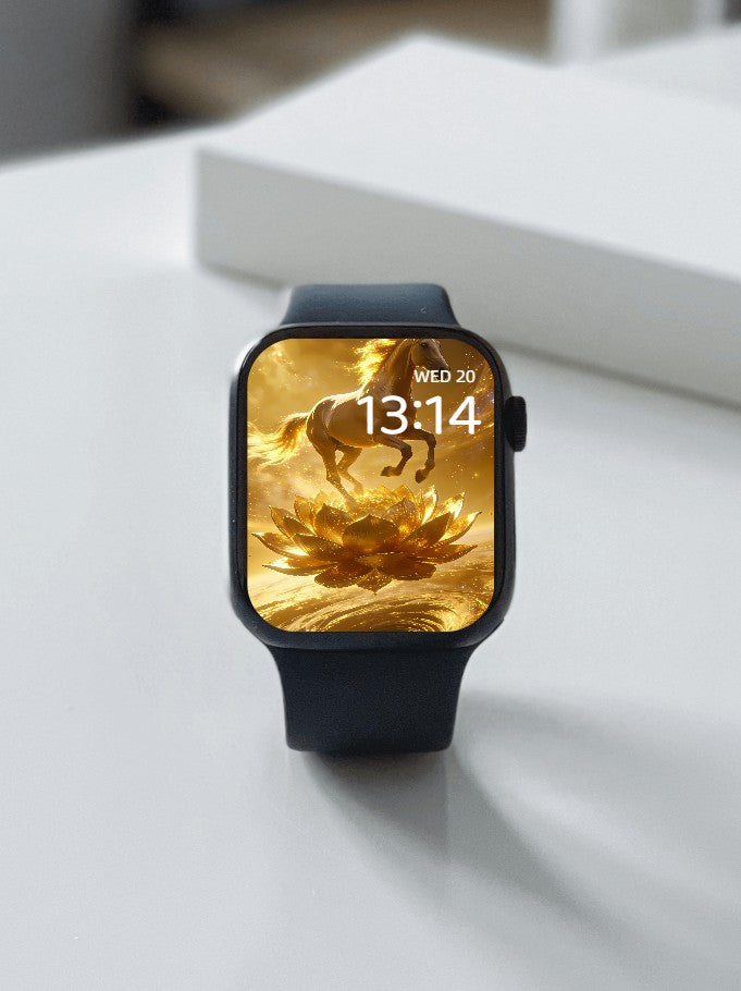 美音天能量壁紙 "馬年限定,天駿蓮華" 財運系列 高清 限量发行 Sarasvati Energy Wallpaper "Horse Year Edition, Celestial Horse Lotus Blossom" Wealth series HD Limited edition