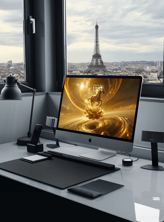 美音天能量壁紙 "馬年限定,天駿蓮華" 財運系列 高清 限量发行 Sarasvati Energy Wallpaper "Horse Year Edition, Celestial Horse Lotus Blossom" Wealth series HD Limited edition