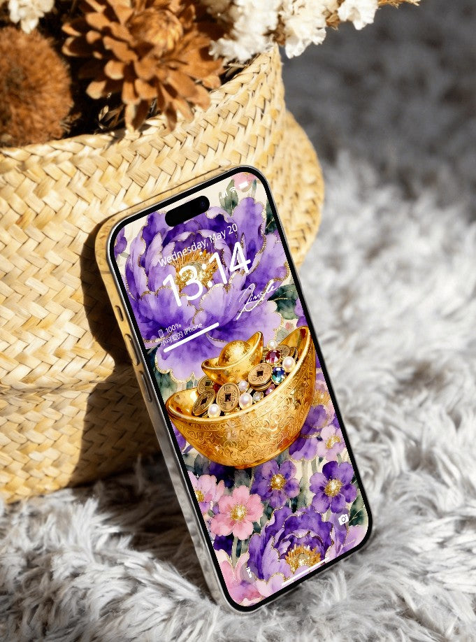 免費結緣限量88份 美音天能量壁紙 "紫氣納珍" 財運系列 高清 限量发行 Complimentary - Limited Sarasvati Energy Wallpaper "Purple Aura Collects Jewels" Wealth series HD Limited edition