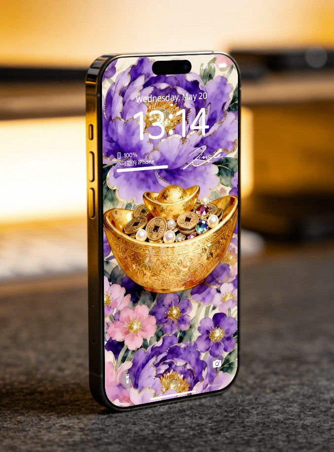 免費結緣限量88份 美音天能量壁紙 "紫氣納珍" 財運系列 高清 限量发行 Complimentary - Limited Sarasvati Energy Wallpaper "Purple Aura Collects Jewels" Wealth series HD Limited edition