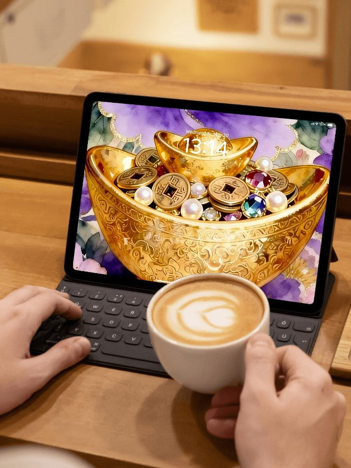 免費結緣限量88份 美音天能量壁紙 "紫氣納珍" 財運系列 高清 限量发行 Complimentary - Limited Sarasvati Energy Wallpaper "Purple Aura Collects Jewels" Wealth series HD Limited edition