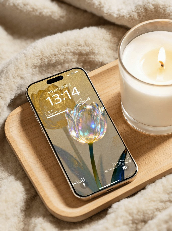 美音天能量壁紙 "潔淨和運" 人際關係&療愈系列（可選擇贈送實物羽光圈權益）Sarasvati Energy Wallpaper "Purity Destiny Flow" Interpersonal Relationship&Meditation series(Optional Gift Seraphic Radiance Rights)