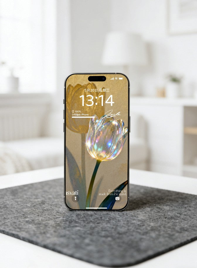 美音天能量壁紙 "潔淨和運" 人際關係&療愈系列（可選擇贈送實物羽光圈權益）Sarasvati Energy Wallpaper "Purity Destiny Flow" Interpersonal Relationship&Meditation series(Optional Gift Seraphic Radiance Rights)