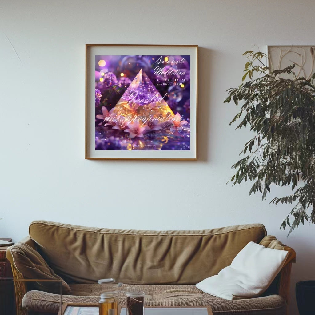 Sarasvati Digital Orgone Pyramid "Nine Purple Attract Gold" Wealth Series Un seul concept de jumeau numérique fonctionne certifié avec un numéro indépendant et unique 