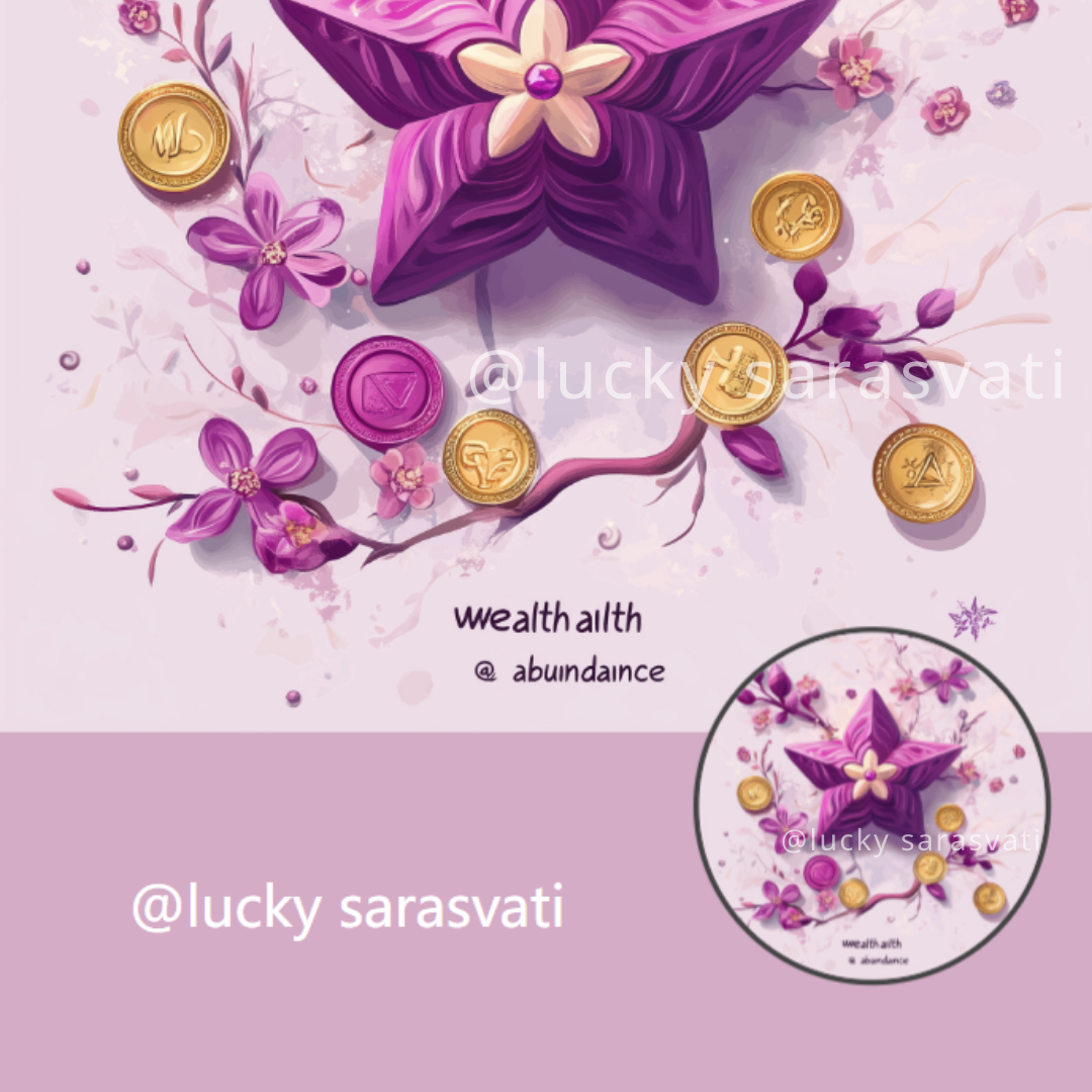 美音天能量頭像頭貼"紫金寶座"財運系列 Sarasvati Energy Head Portrait Stickers "Purple Gold Throne" Wealth series