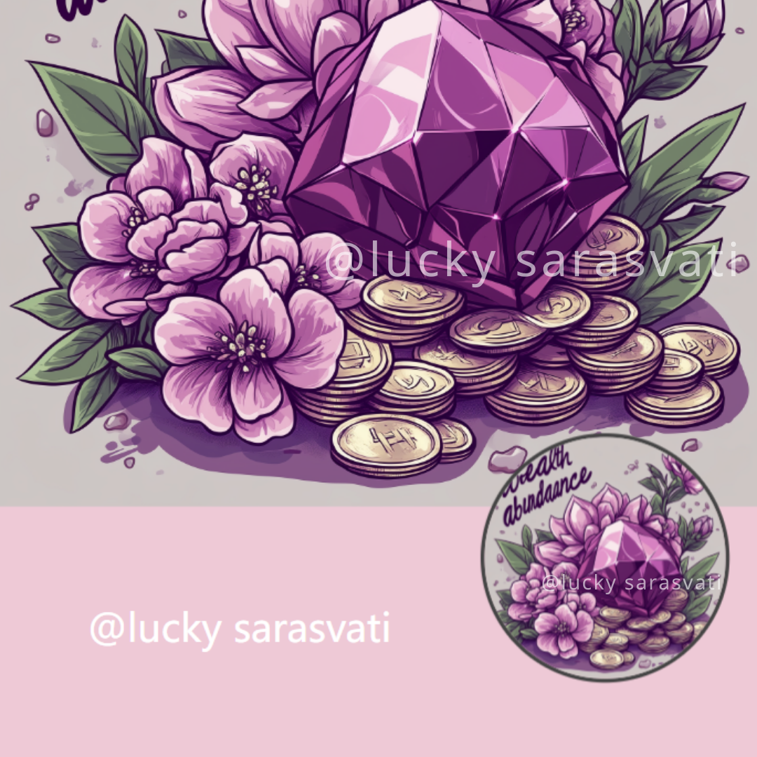 美音天能量頭像頭貼"財紫貴氣"財運系列 Sarasvati Energy Head Portrait Stickers "Rich, Purple and Noble" Wealth series