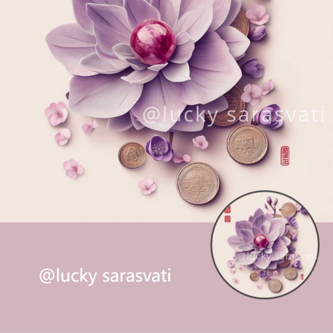 美音天能量頭像頭貼"紫貴天香"財運系列 Sarasvati Energy Head Portrait Stickers "Purple Heavenly Fragrance" Wealth series