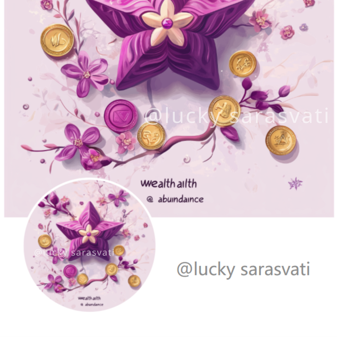 美音天能量頭像頭貼"紫金寶座"財運系列 Sarasvati Energy Head Portrait Stickers "Purple Gold Throne" Wealth series