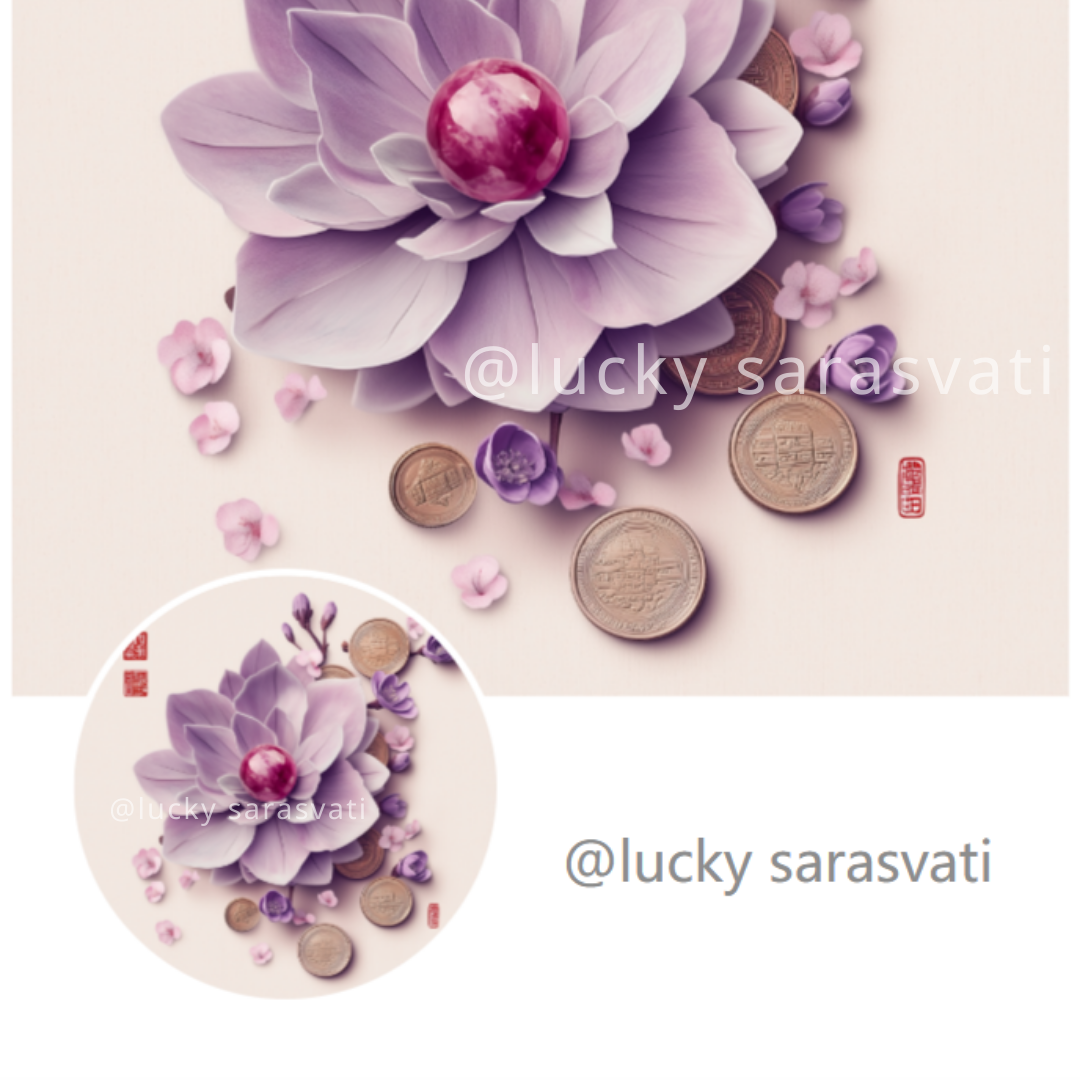 美音天能量頭像頭貼"紫貴天香"財運系列 Sarasvati Energy Head Portrait Stickers "Purple Heavenly Fragrance" Wealth series