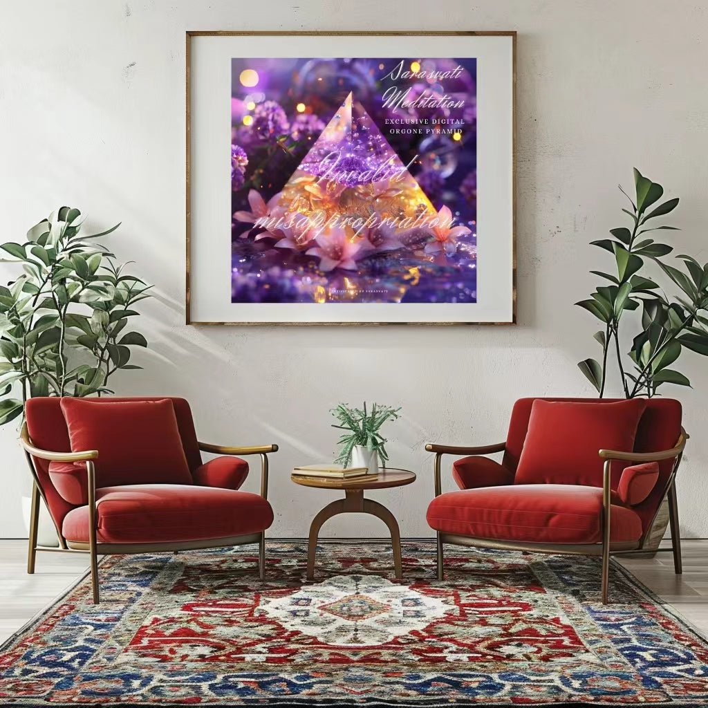 Sarasvati Digital Orgone Pyramid "Nine Purple Attract Gold" Wealth Series Un seul concept de jumeau numérique fonctionne certifié avec un numéro indépendant et unique 