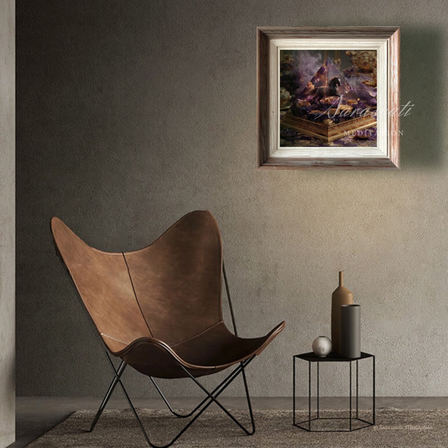 美音天數字能量金字塔"紫府玄駒"財運&事業運 僅1份 數字孿生概念作品 附能量證書 獨立唯一編碼Sarasvati Digital Orgone Pyramid "Purple Mansion’s Mystic Colt" Wealth&Career Only one Digital Twin Concept Work Certificated with Independent And Unique Number