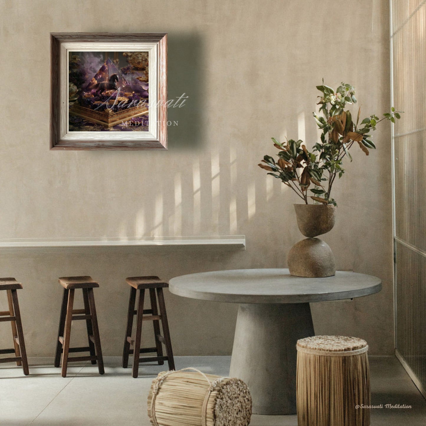 美音天數字能量金字塔"紫府玄駒"財運&事業運 僅1份 數字孿生概念作品 附能量證書 獨立唯一編碼Sarasvati Digital Orgone Pyramid "Purple Mansion’s Mystic Colt" Wealth&Career Only one Digital Twin Concept Work Certificated with Independent And Unique Number