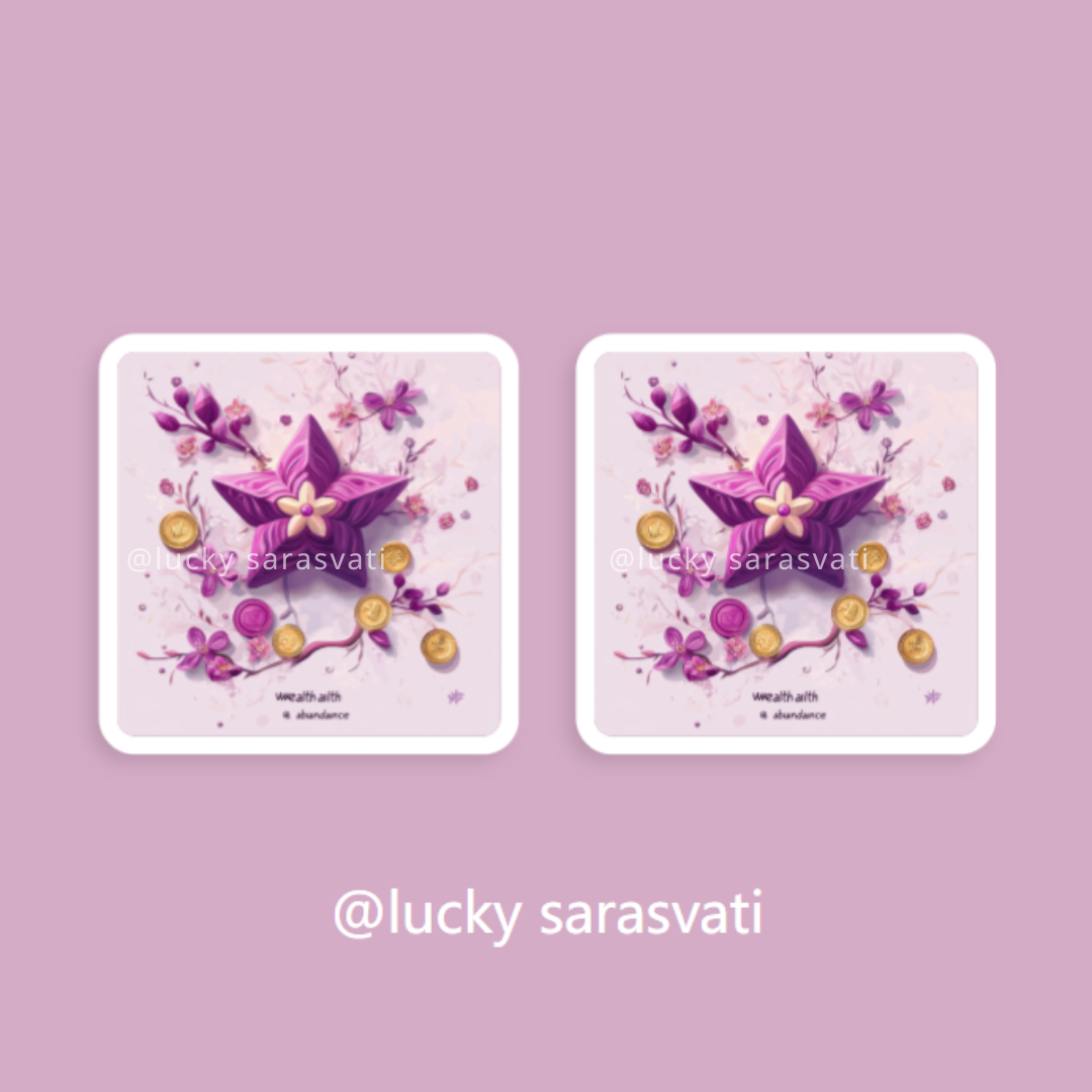 美音天能量頭像頭貼"紫金寶座"財運系列 Sarasvati Energy Head Portrait Stickers "Purple Gold Throne" Wealth series