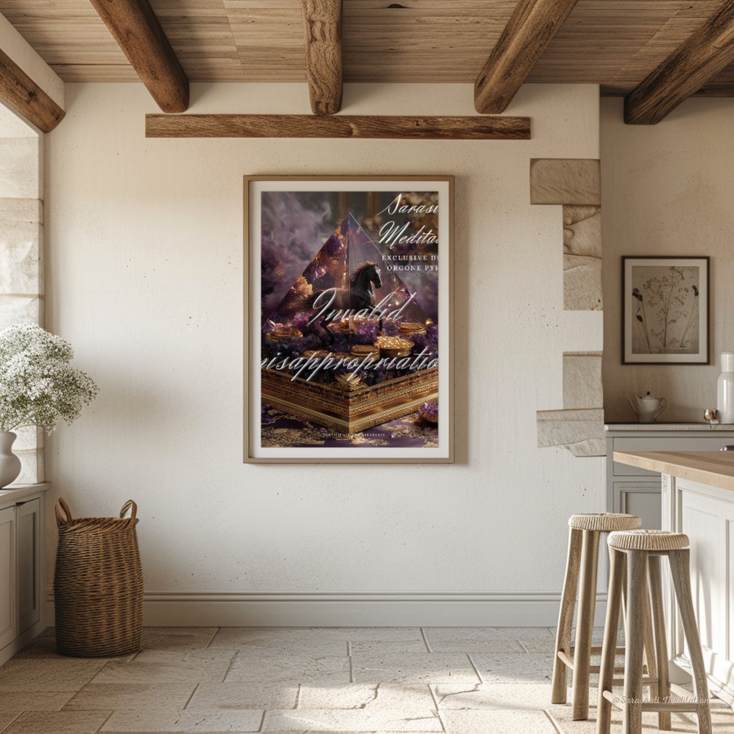 美音天數字能量金字塔"紫府玄駒"財運&事業運 僅1份 數字孿生概念作品 附能量證書 獨立唯一編碼Sarasvati Digital Orgone Pyramid "Purple Mansion’s Mystic Colt" Wealth&Career Only one Digital Twin Concept Work Certificated with Independent And Unique Number