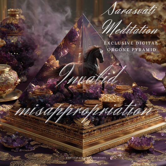 美音天數字能量金字塔"紫府玄駒"財運&事業運 僅1份 數字孿生概念作品 附能量證書 獨立唯一編碼Sarasvati Digital Orgone Pyramid "Purple Mansion’s Mystic Colt" Wealth&Career Only one Digital Twin Concept Work Certificated with Independent And Unique Number