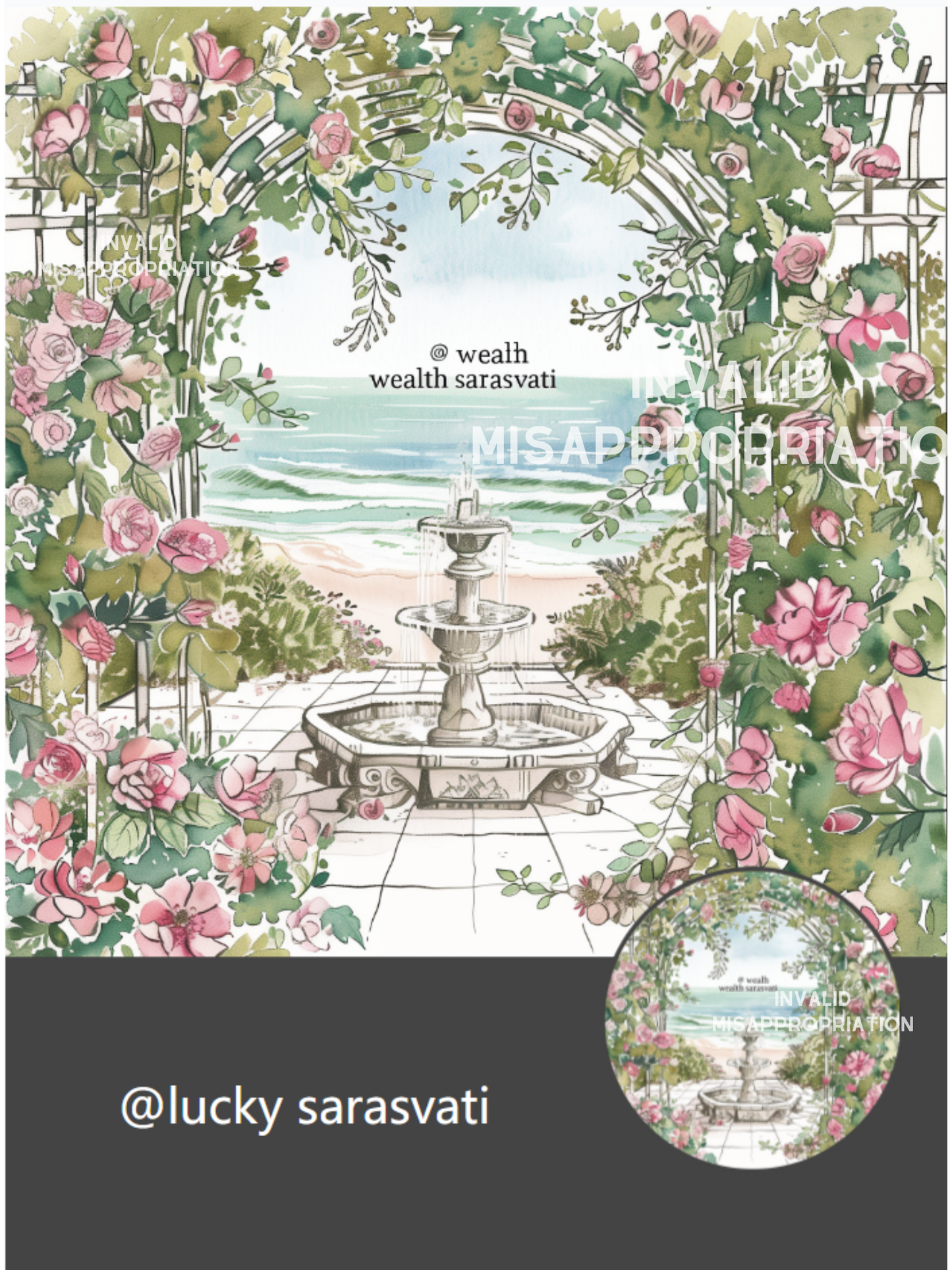 美音天能量頭像頭貼 "莫奈花園" 戀愛運系列 Sarasvati Energy Head Portrait Stickers "Monet Garden" Love series