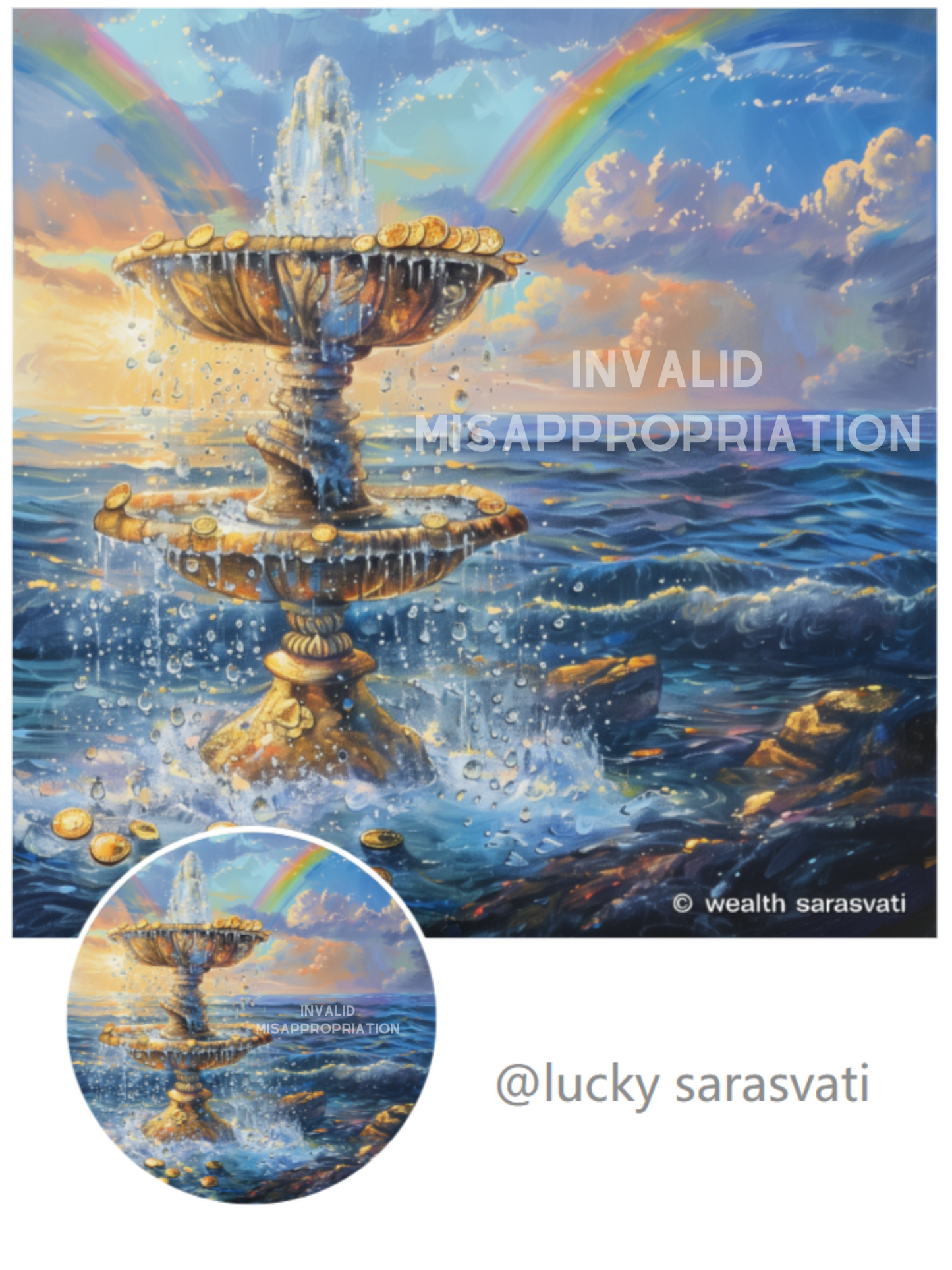 美音天能量頭像頭貼"量化仙泉"財運系列 Sarasvati Energy Head Portrait Stickers "Quantitative Fountain" Wealth series