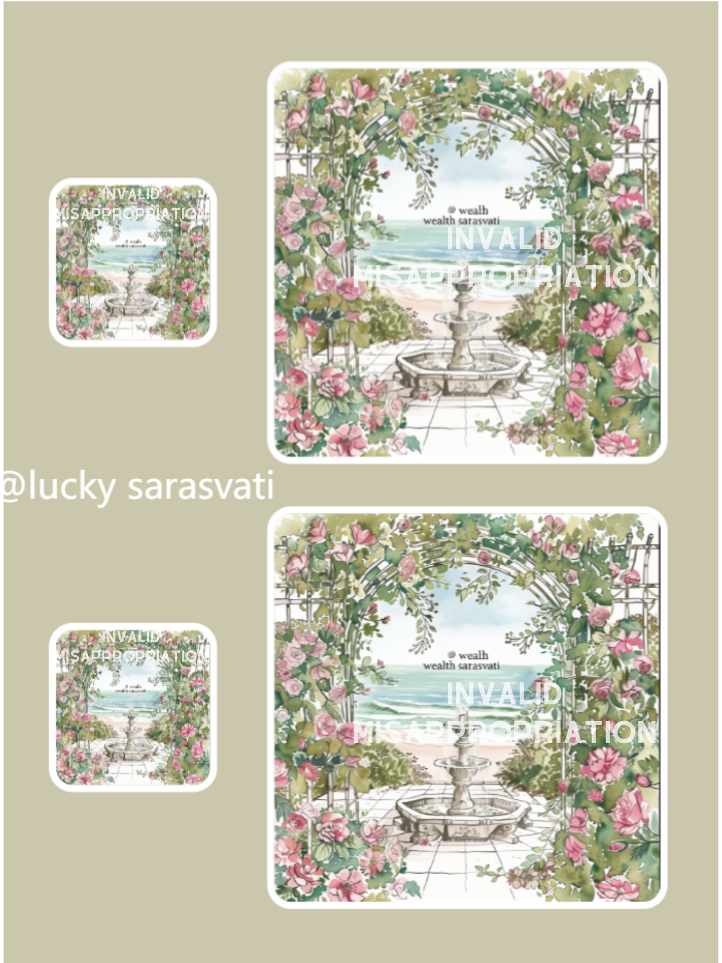 美音天能量頭像頭貼 "莫奈花園" 戀愛運系列 Sarasvati Energy Head Portrait Stickers "Monet Garden" Love series