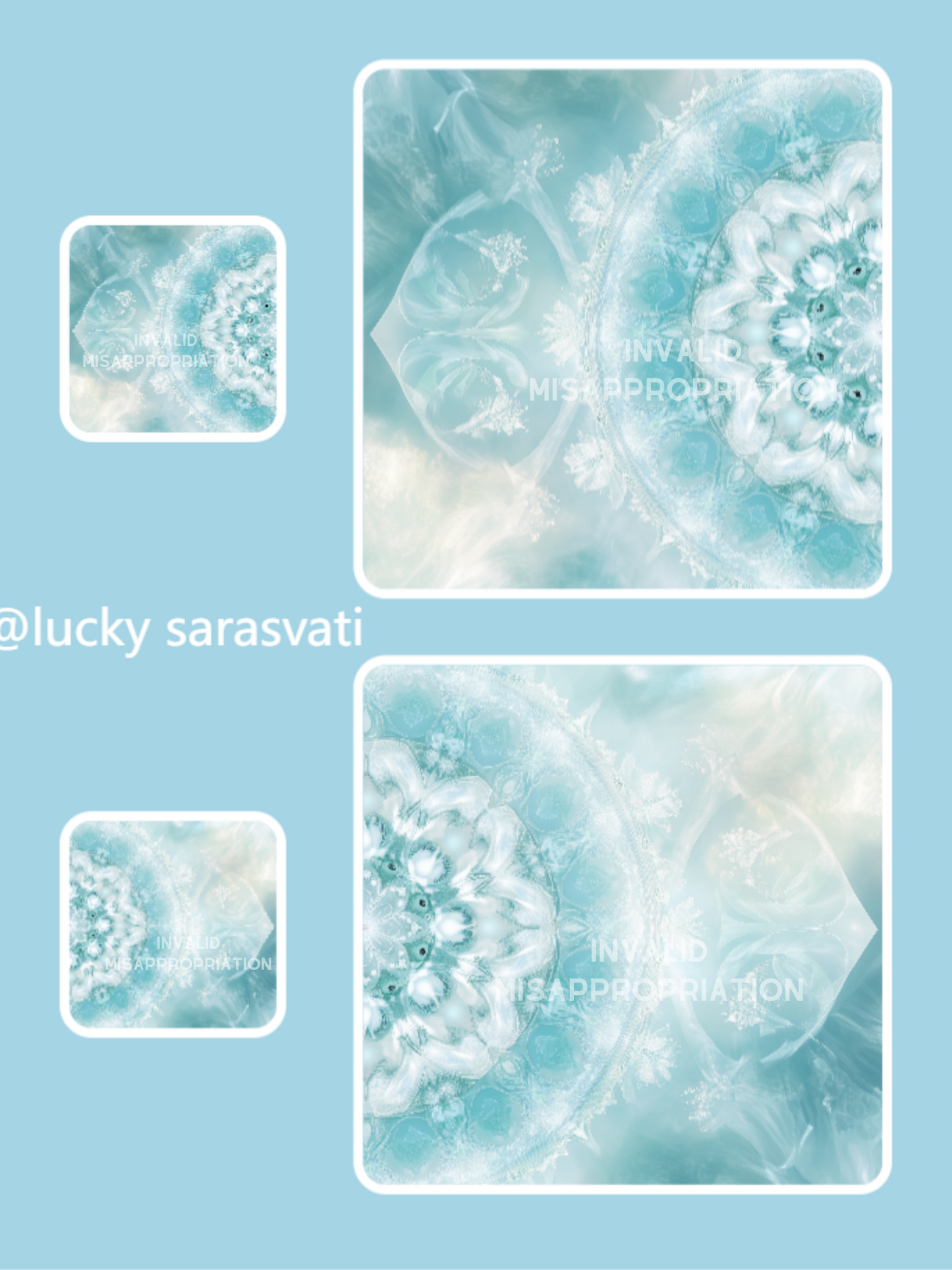 美音天情侶能量頭像頭貼"琉璃藍霞"戀愛運&事業運系列 Sarasvati Energy Head Portrait Stickers "Crystal Blue Glow" Love&Career series