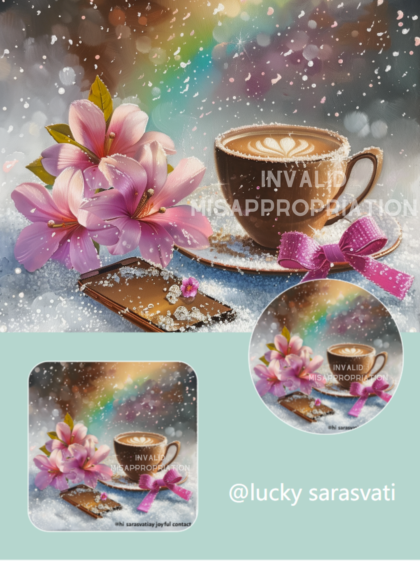 Sarasvati Energy Head Portrait Stickers "First Snow Macchiato" Série Love Sarasvati Energy Head Portrait Stickers "First Snow Macchiato" Série Love 