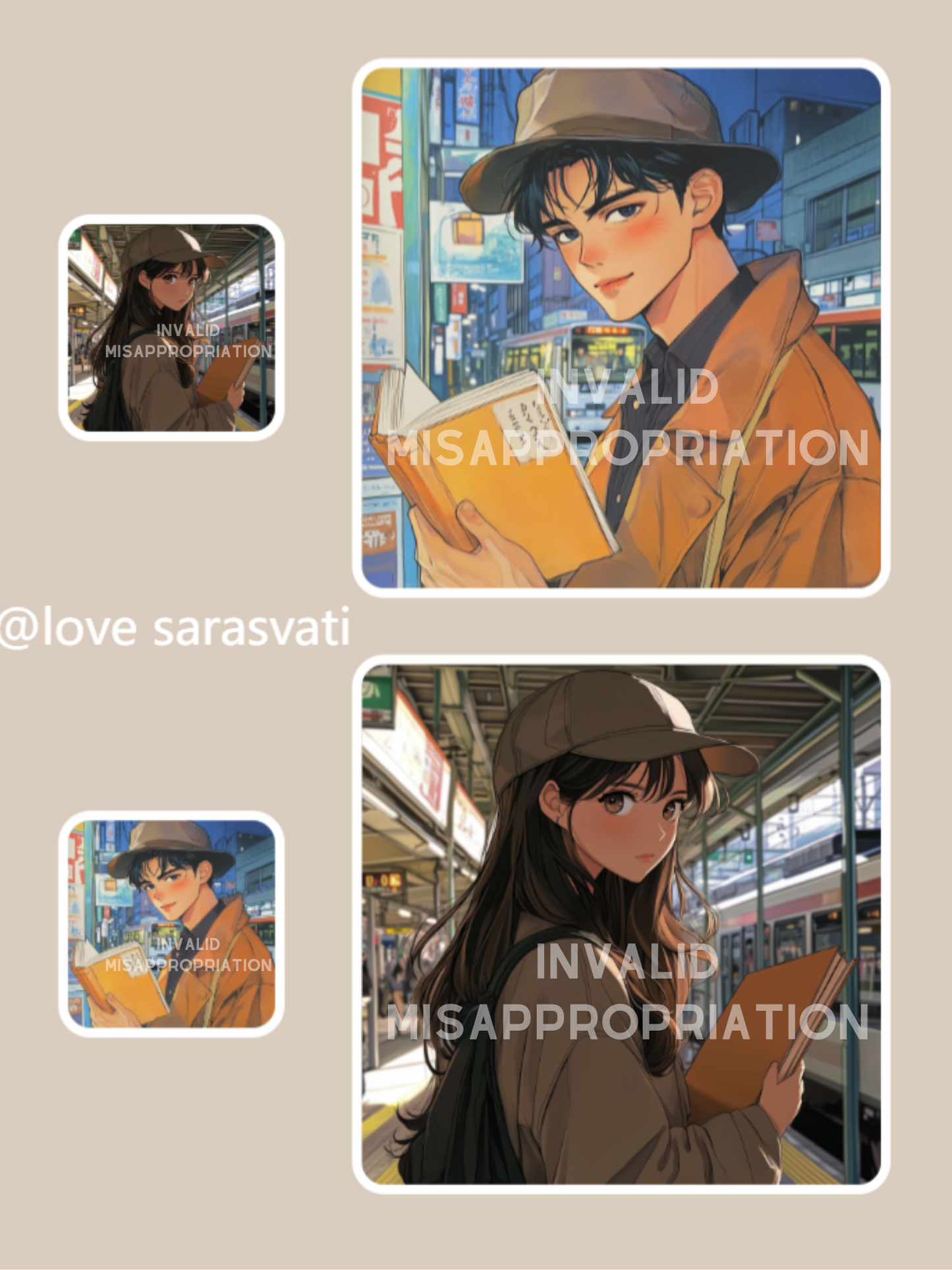 美音天情侶能量頭像頭貼"一眼萬年"戀愛運系列 Sarasvati Couple Energy Head Portrait Stickers "A glance lasts forever" Love series