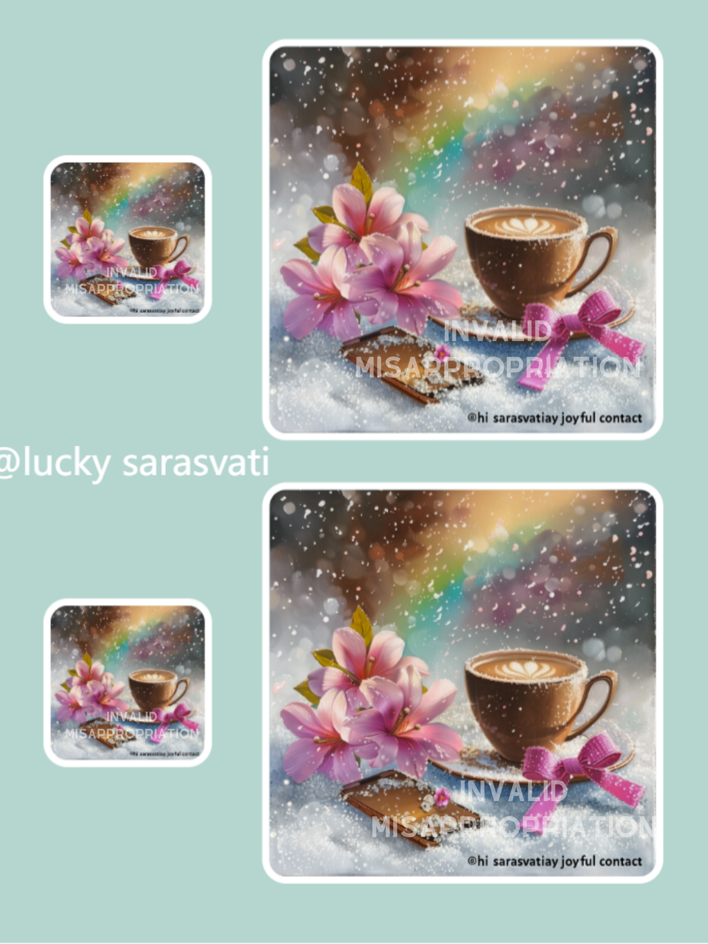 Sarasvati Energy Head Portrait Stickers "First Snow Macchiato" Série Love Sarasvati Energy Head Portrait Stickers "First Snow Macchiato" Série Love 