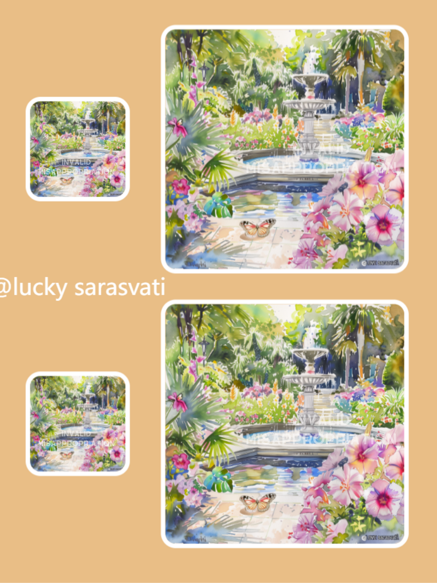 美音天能量頭像頭貼"繽紛花園"戀愛運&财运系列 Sarasvati Energy Head Portrait Stickers "Colorful Garden" Love&Wealth series