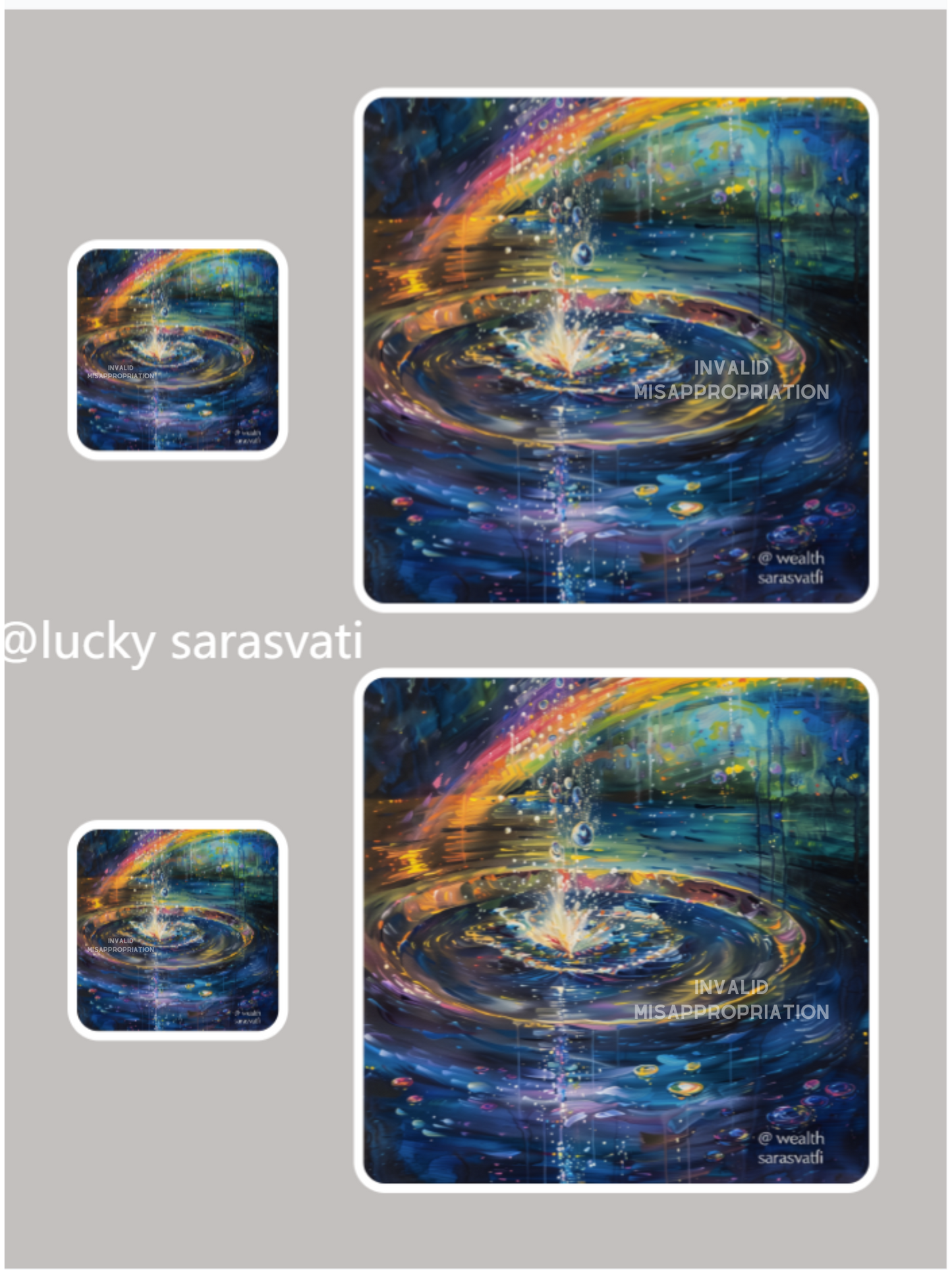 Sarasvati Energy Head Portrait Autocollants "Gold Pointing Fountain" Série Richesse Sarasvati Energy Head Portrait Autocollants "Gold Pointing Fountain" Série Richesse 