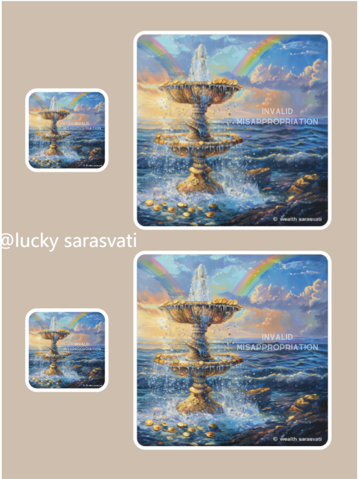 Sarasvati Energy Head Portrait Stickers "Quantitative Fountain" Série Richesse Sarasvati Energy Head Portrait Stickers "Quantitative Fountain" Série Richesse 