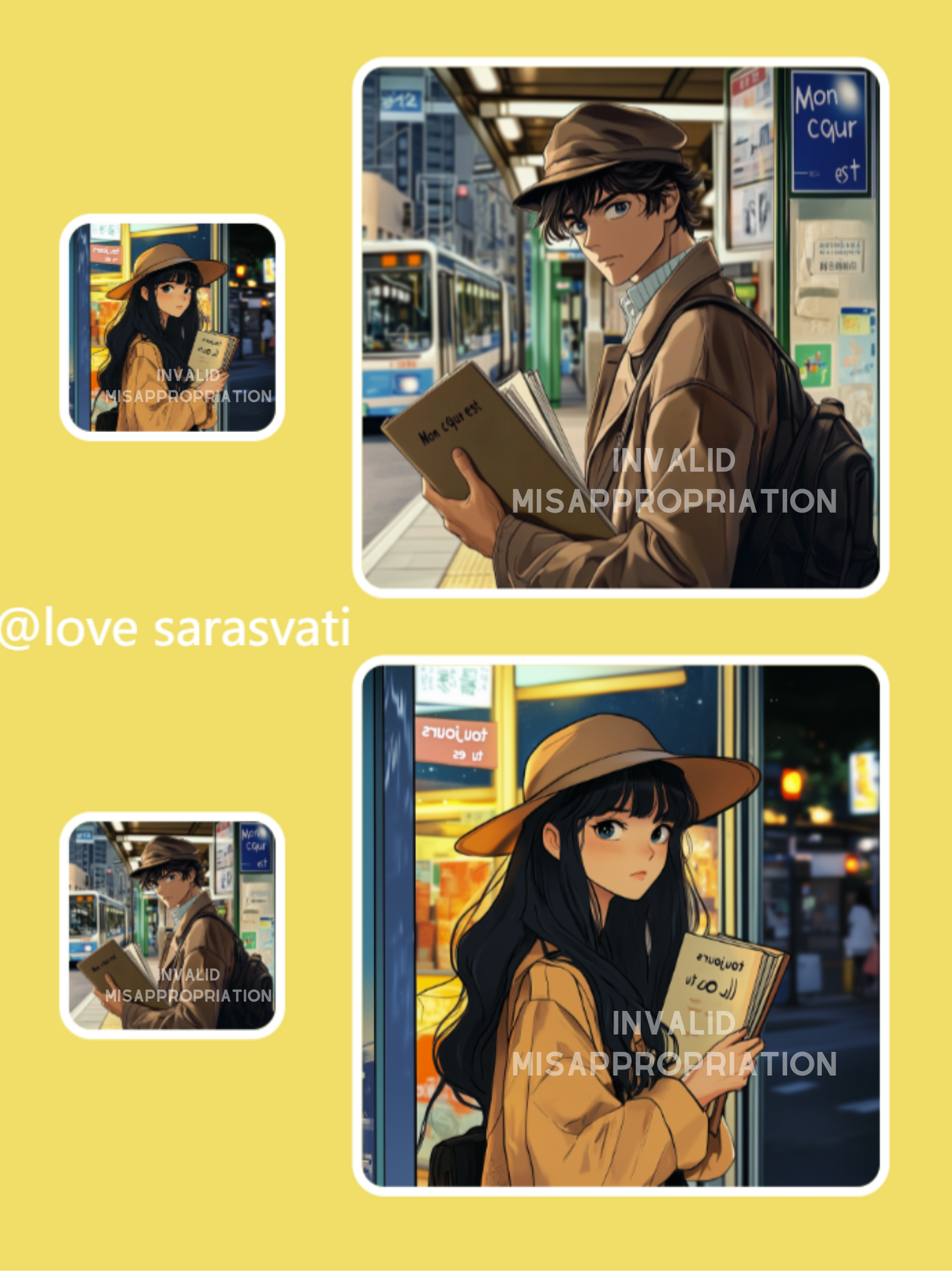 美音天情侶能量頭像頭貼"才貌雙絕"戀愛運系列 Sarasvati Couple Energy Head Portrait Stickers "Both Talent And Beauty" Love series