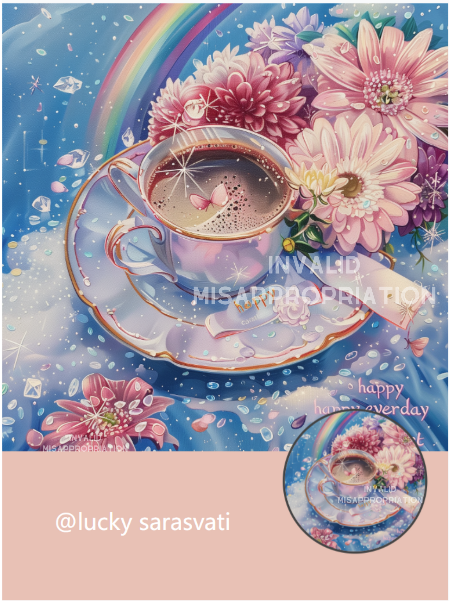 美音天能量頭像頭貼 "約會美式" 戀愛運系列 Sarasvati Energy Head Portrait Stickers "Date Americano" Love series