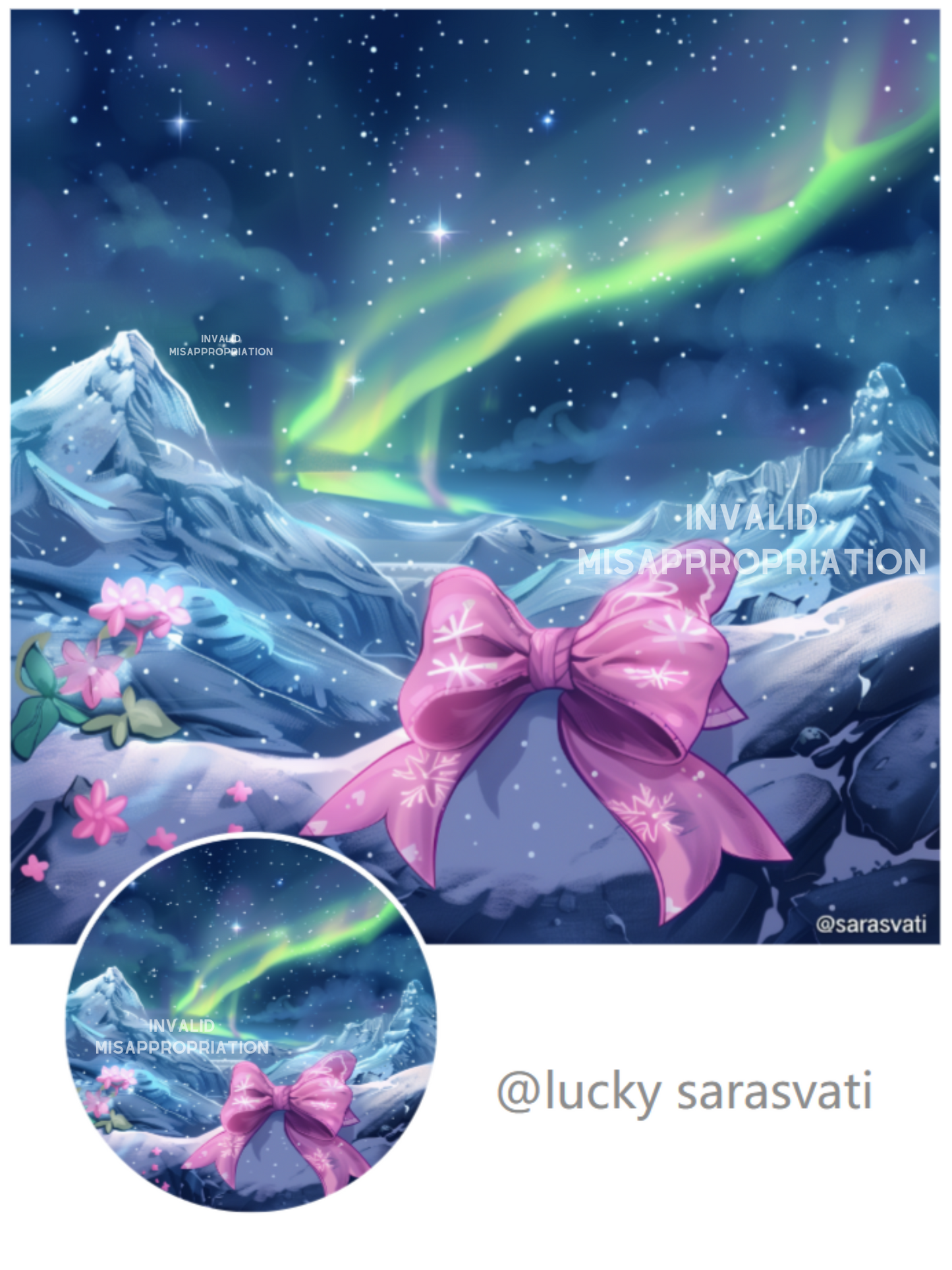 美音天能量頭像頭貼"映雪極光"事業運系列 Sarasvati Energy Head Portrait Stickers "Snow Aurora" Career series