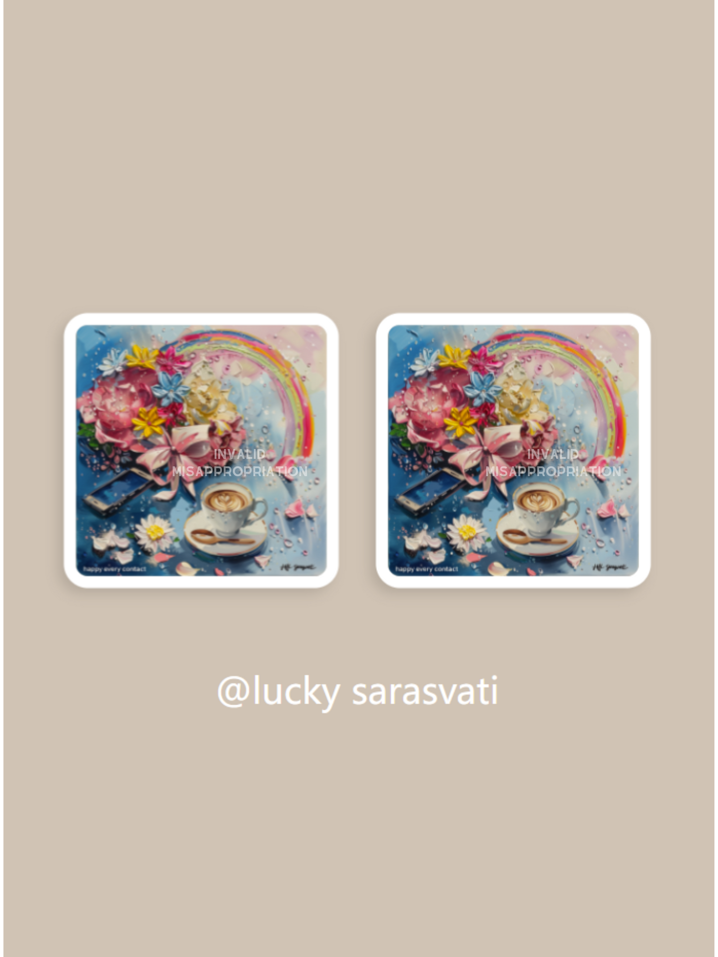 Sarasvati Energy Head Portrait Stickers "Date Latte" Série Amour Sarasvati Energy Head Portrait Autocollants "Date Latte" Série Amour 