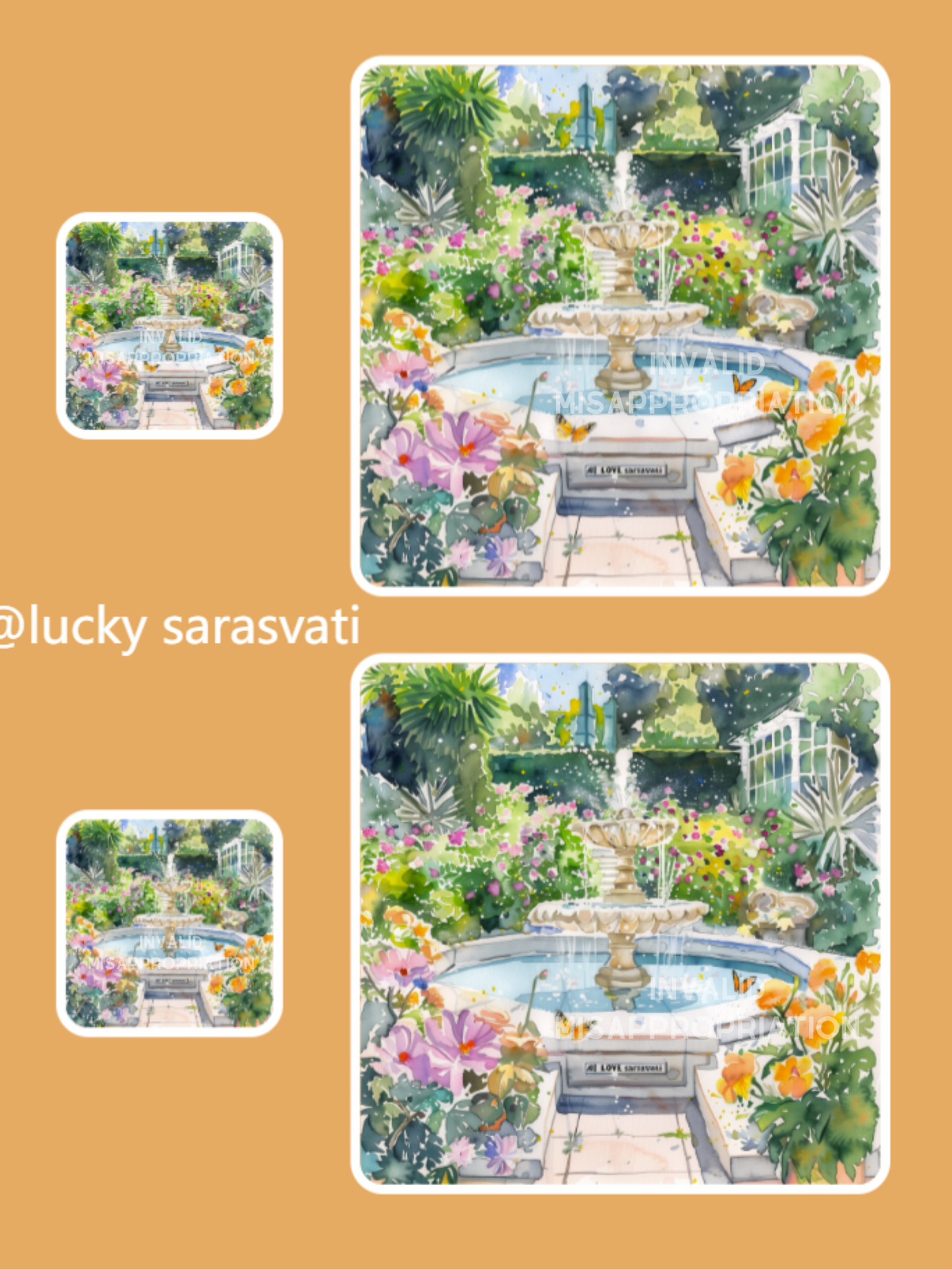 美音天能量頭像頭貼"橙蝶花園"戀愛運&财运系列 Sarasvati Energy Head Portrait Stickers "Orange Butterfly Garden" Love&Wealth series