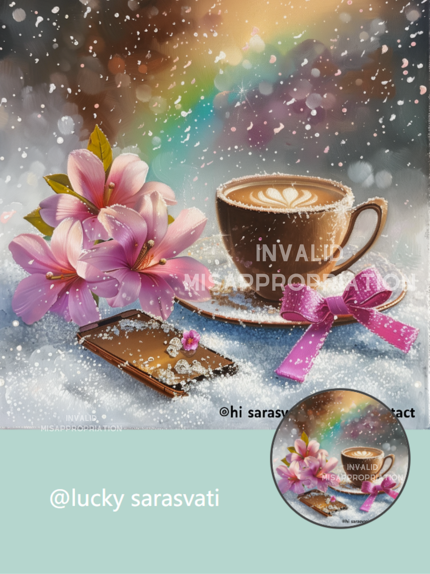 Sarasvati Energy Head Portrait Stickers "First Snow Macchiato" Série Love Sarasvati Energy Head Portrait Stickers "First Snow Macchiato" Série Love 