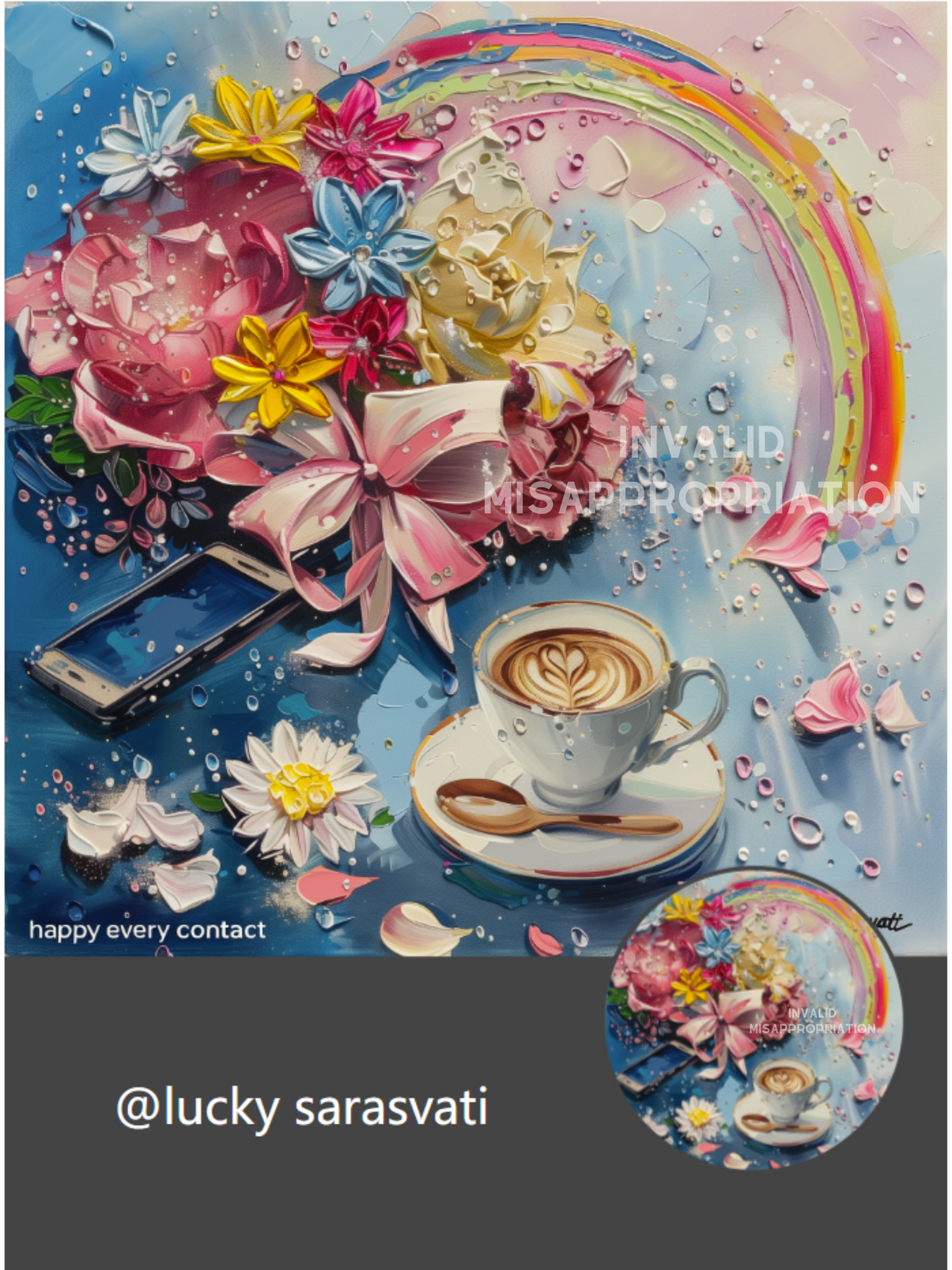 Sarasvati Energy Head Portrait Stickers "Date Latte" Série Amour Sarasvati Energy Head Portrait Autocollants "Date Latte" Série Amour 