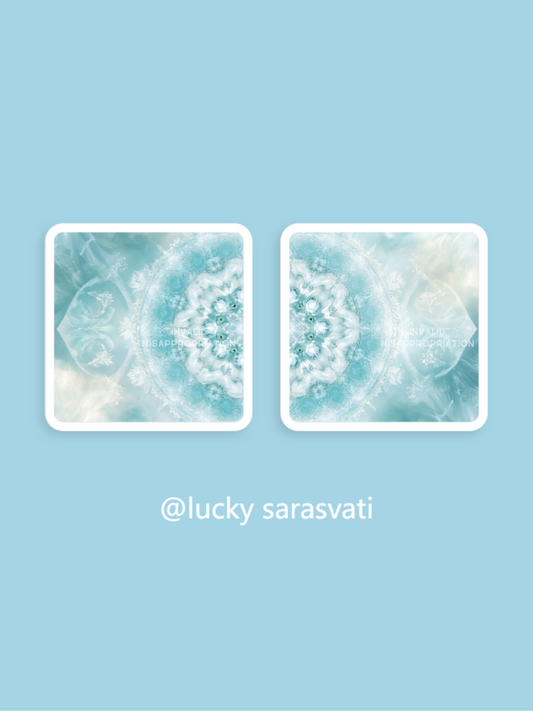 美音天情侶能量頭像頭貼"琉璃藍霞"戀愛運&事業運系列 Sarasvati Energy Head Portrait Stickers "Crystal Blue Glow" Love&Career series