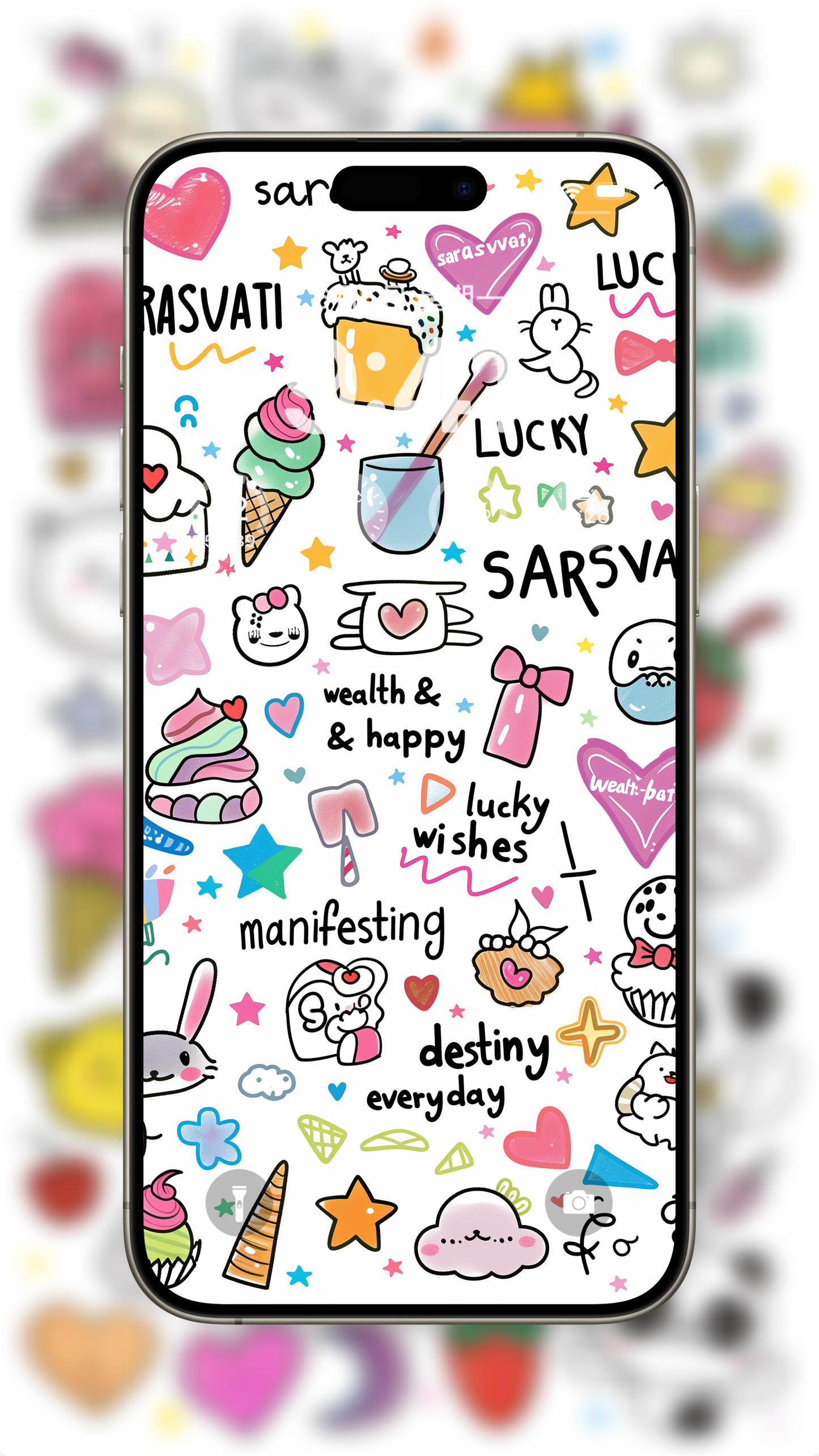 Sarasvati Energy Wallpaper "Wonderful Good Luck Stickers 03" Série Wealth&amp;Lucky HD Édition limitée Sarasvati Energy Wallpaper "Wonderful Good Luck Stickers 03" Série Wealth&amp;Lucky HD Édition limitée 