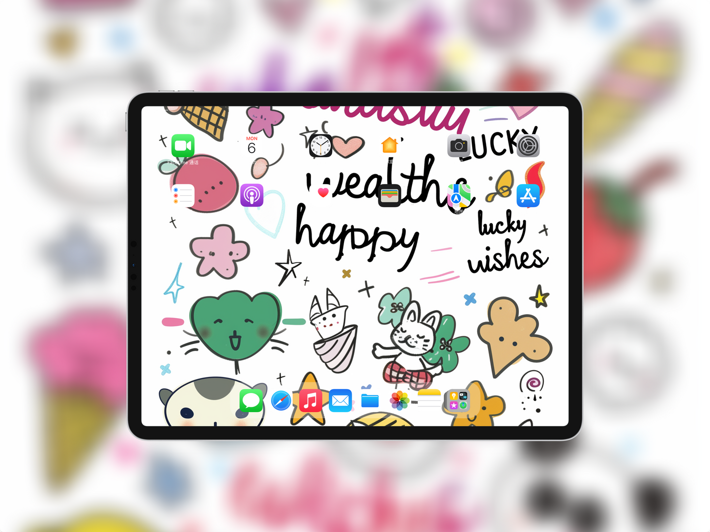 Sarasvati Energy Wallpaper "Wonderful Good Luck Stickers 01" Série Wealth&amp;Lucky HD Édition limitée 