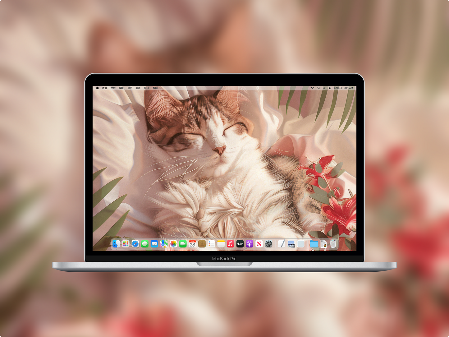 美音天能量壁紙“好眠花貓貓"好運系列 高清 限量发行 Sarasvati Energy Wallpaper "Good Dream Flower Kitty" Lucky series HD Limited edition