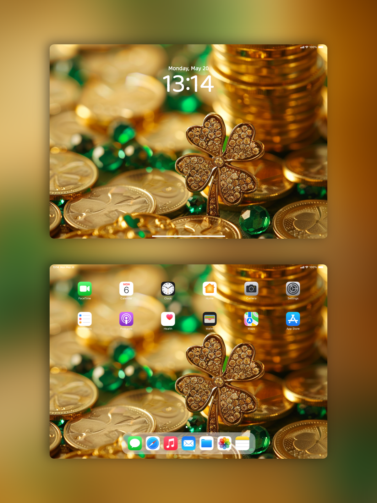 美音天能量壁紙"財澤四葉" 財運&好運系列 高清 限量发行 Sarasvati Energy Wallpaper "Wealth Benefit Clover" Wealth&Lucky series HD Limited edition